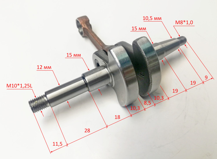 Коленвал для GS-4516, BS-45(M)(22)TPW,52(40)SAF,GS-4516,5220(47) Eurolux OOY для BS-45(M) Huter OOY 70/6/4 <br>(Артикул: 61/67/38)